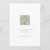 Sage Green Lijst Elegante Trouwdetails Informatiekaartje (Achterkant)