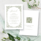 Sage Green Lijst Elegante Trouwdetails Informatiekaartje