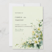 Sage Green Lily of the Valley Floral Wedding Kaart (Voorkant)