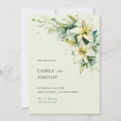 Sage Green Lily of the Valley Floral Wedding Kaart (Voorkant)