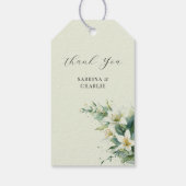 Sage Green Lily Valley Elegant Floral Cadeaulabel (Achterkant)