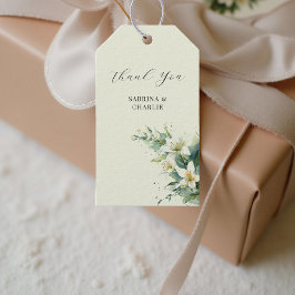 Sage Green Lily Valley Elegant Floral Cadeaulabel