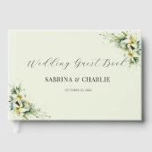 Sage Green Lily Valley Elegant Floral Gastenboek (Voorkant)