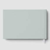 Sage Green Line Art Leaf Monogram Huwelijk Folie Gastenboek (Achterkant)