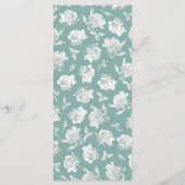 Sage Green Line Art Rose Dinner Dishes Wedding Menu (Achterkant)