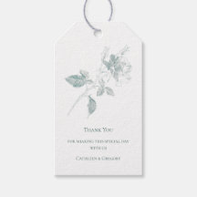 Sage Green Line Art Rose Thank You Wedding