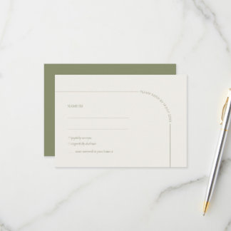 Sage Green & Linen Arch Minimalist Meal Choice  RSVP Kaartje