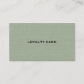 Sage Green Linen Texture Loyalty Card Visitekaartje (Voorkant)