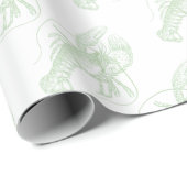 Sage Green Lobster Cadeaupapier (Rol Hoek)