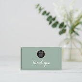 Sage Green Logo Bedankt Business Reward Punch Klantenkaartje (Staand voorkant)