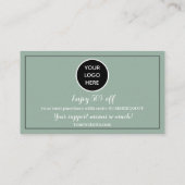 Sage Green Logo Bedankt Business Reward Punch Klantenkaartje (Achterkant)
