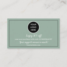 Sage Green Logo Bedankt Business Reward Punch Klantenkaartje