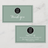 Sage Green Logo Bedankt Business Reward Punch Klantenkaartje (Voorkant / Achterkant)