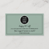 Sage Green Logo Bedankt Business Reward Punch Klantenkaartje (Achterkant)