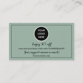 Sage Green Logo Bedankt Business Reward Punch Klantenkaartje