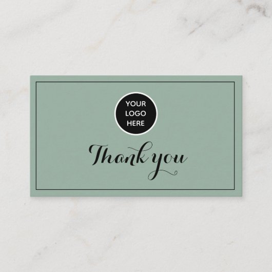Sage Green Logo Bedankt Business Reward Punch Klantenkaartje (Voorkant)