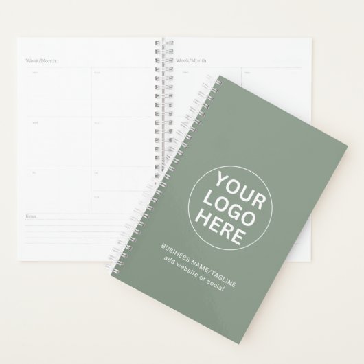 Sage Green Logo Bedrijf Zakelijk Professioneel Planner (Display)