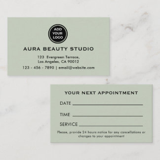 Sage Green Logo Contact Zakelijke Afspraakkaart Afsprakenkaartje