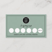 Sage Green Logo Moderne zakelijke beloningspunch Klantenkaartje (Voorkant)