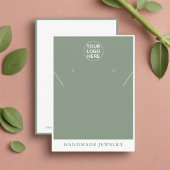 Sage Green Logo oorbellen Ketting sieraden Contactkaartje