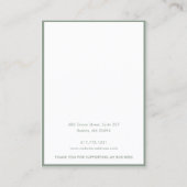 Sage Green Logo oorbellen Ketting sieraden Contactkaartje (Achterkant)