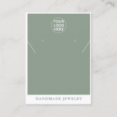 Sage Green Logo oorbellen Ketting sieraden Contactkaartje (Voorkant)