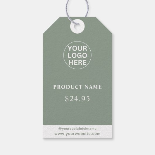 Sage Green logo Professional Bedankt Prijs Cadeaulabel (Achterkant)