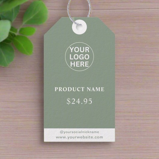 Sage Green logo Professional Bedankt Prijs Cadeaulabel