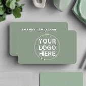 Sage Green Logo Professional Clean Eenvoudig Visitekaartje