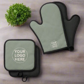 Sage Green Logo Professioneel merk Ovenwant & Pannenlap Set