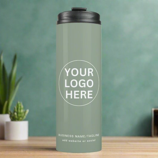 Sage Green Logo Professioneel merk Thermosbeker