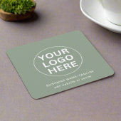 Sage Green Logo Professioneel Merkbedrijf Kartonnen Onderzetters