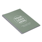 Sage Green Logo Professioneel Merkbedrijf Notitieboek (Rechterzijde)