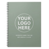 Sage Green Logo Professioneel Merkbedrijf Notitieboek (Voorkant)