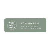 Sage Green Logo Professioneel retouradres Etiket (Voorkant)
