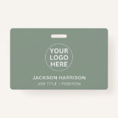 Sage Green Logo Professioneel Zakelijk Bedrijf Badge (Voorkant)