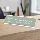 Sage Green Logo Professionele Zakelijke Kantoor Bureau Naambordje