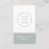 Sage Green Logo Scannable QR Code Visitekaartje (Voorkant)