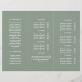 Sage Green Logo & Tekst l Business Trifold Brochur (Achterkant)