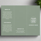 Sage Green Logo & Tekst l Business Trifold Brochur