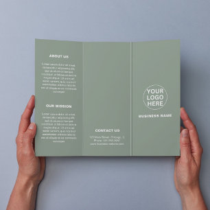 Sage Green Logo & Tekst l Business Trifold Brochur
