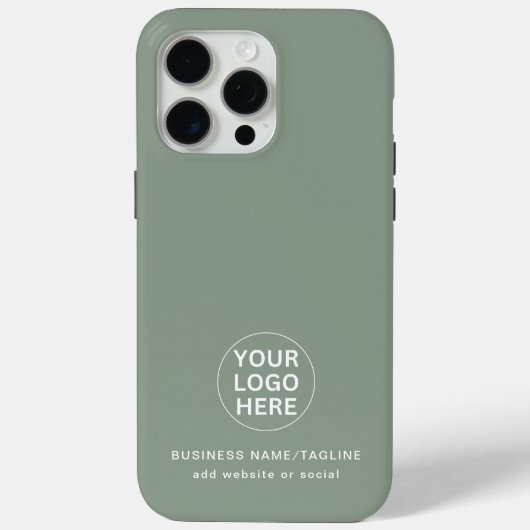 Sage Green Logo & Tekst l Professioneel Bedrijf Case-Mate iPhone Case (Achterkant)