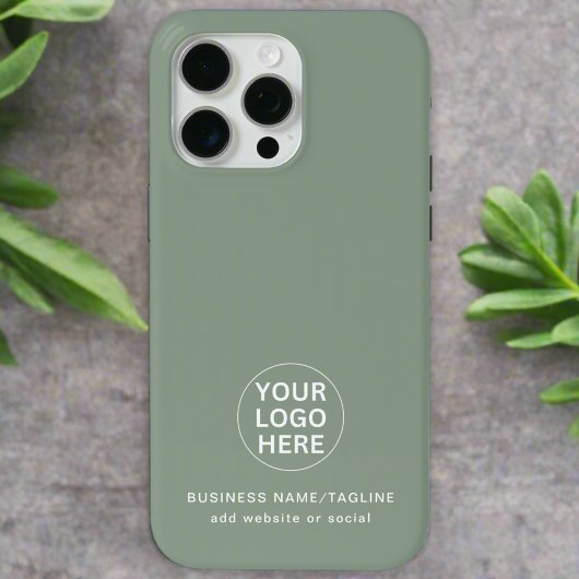 Sage Green Logo & Tekst l Professioneel Bedrijf Case-Mate iPhone Case