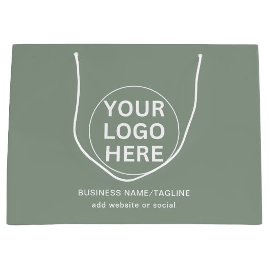 Sage Green Logo & Tekst l Professioneel merk Groot Cadeauzakje (Voorkant)