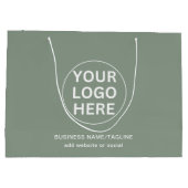 Sage Green Logo & Tekst l Professioneel merk Groot Cadeauzakje (Achterkant)