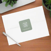 Sage Green Logo & Tekst Zakelijk merk Vierkante Sticker