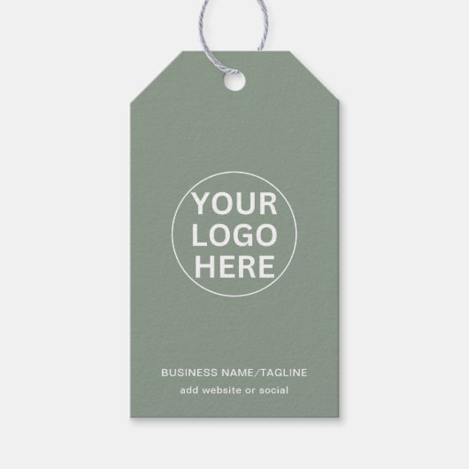 Sage Green Logo Zakelijk merk Cadeaulabel (Voorkant)