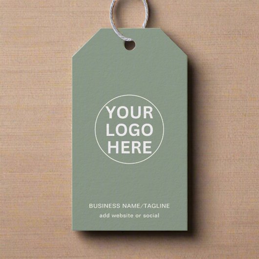 Sage Green Logo Zakelijk merk Cadeaulabel