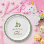 Sage Green Lokaal Gegroeide Bloemenlaarzen Baby sh Papieren Bordje (Feest)