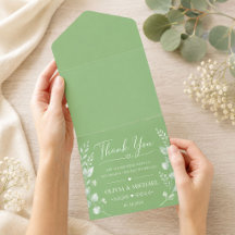 Sage Green Luxe Trouw Uitnodiging